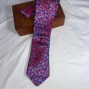 Dion Signature Red and Blue floral Men's Tie
